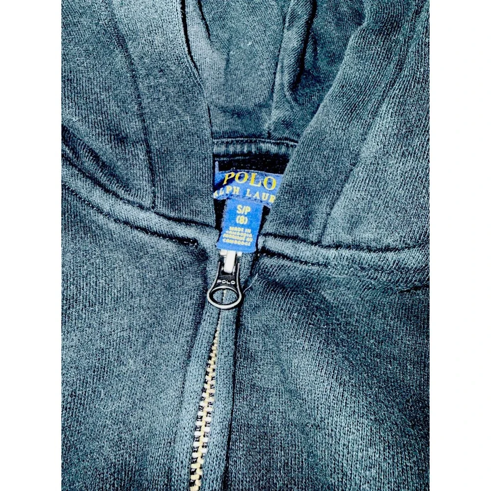 Boys Polo Ralph Lauren Full‎ Zip Hoodie Black Size 8